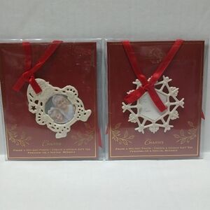 2pc Vintage Lenox Photo Ornaments